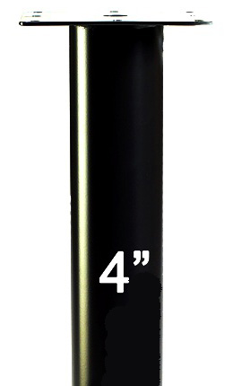 4" Diameter Table Leg, welded plate, 27 1/2" Height **black**