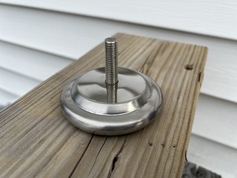 LEO Stainless Steel Leg, 2 3/8" Round, Single Leg, 1/2" adjustable foot, strong metal top plate - Image 6