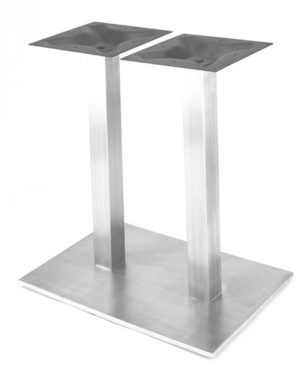 18" x 28" Stainless Steel Base, 2 SQUARE columns