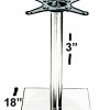 18" SQUARE Table Base with square column,  Stainless Steel