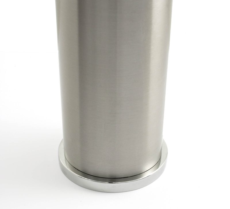 KATRINA Stainless Leg with Floor Plate, 3" Diameter, round, SINGLE LEG