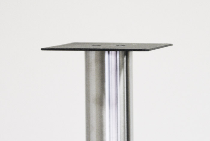 KATRINA Stainless Leg with Floor Plate, 3" Diameter, round, SINGLE LEG