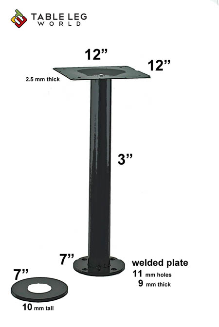 ROSS BOLT DOWN Base, black powder coated, welded base