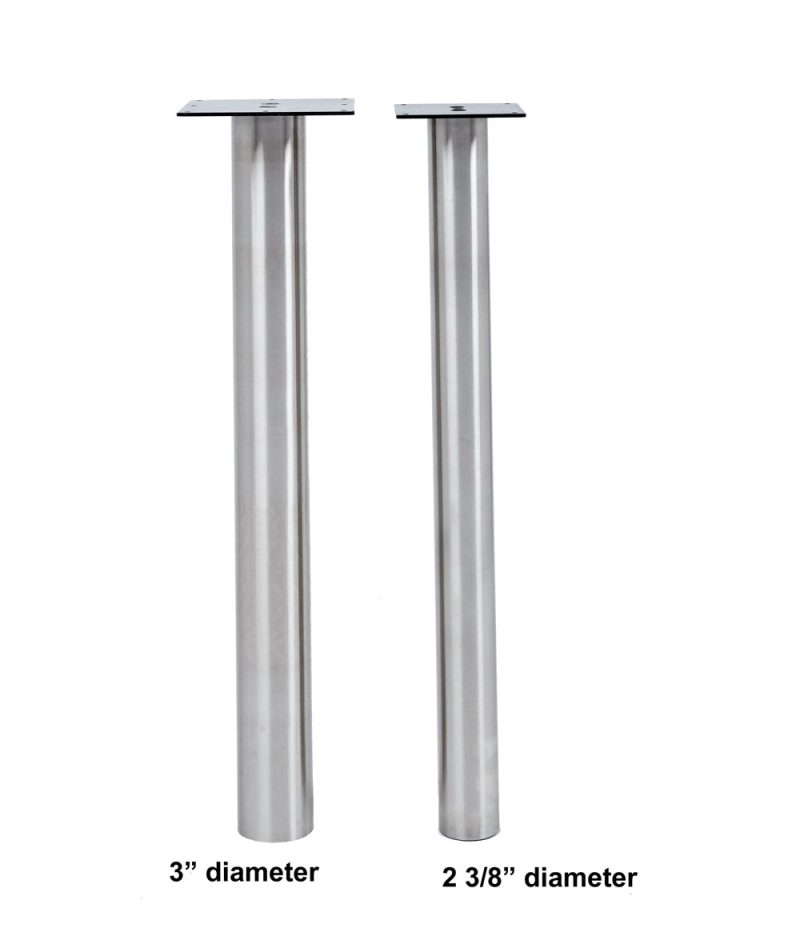 Steel Leg: KATRINA Stainless Steel Leg, 3" Round, Adjustable