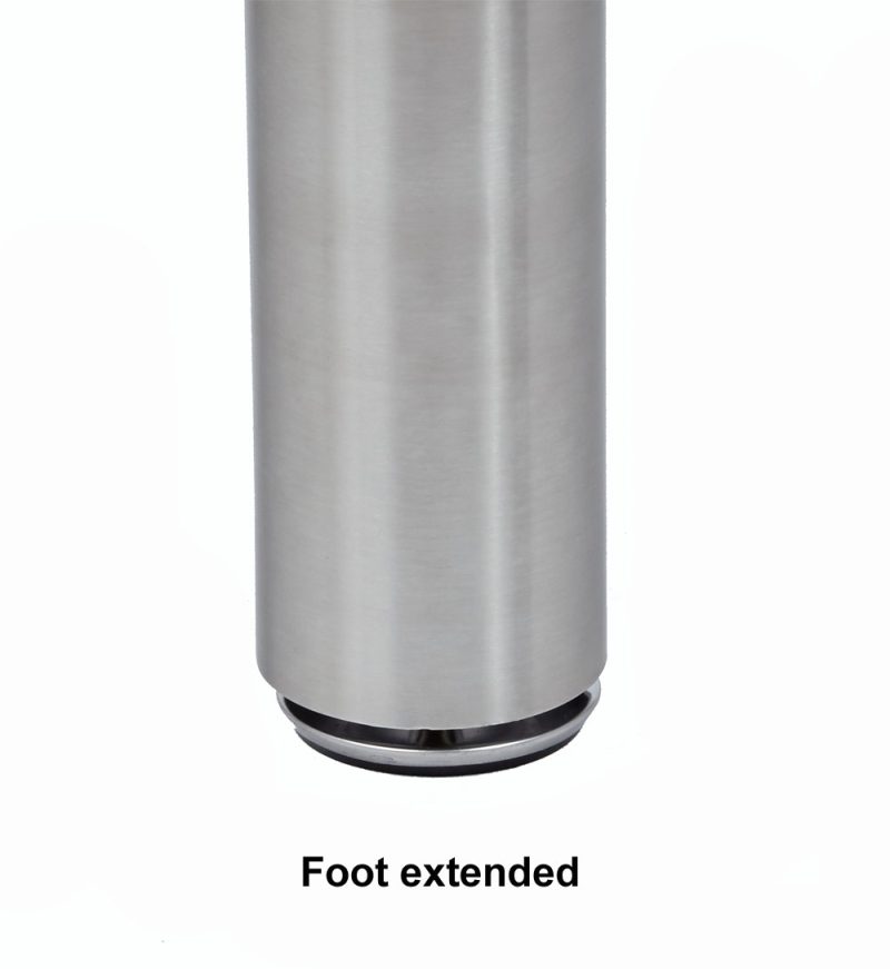 Steel Leg: KATRINA Stainless Steel Leg, 3" Round, Adjustable