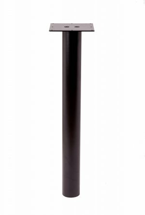 KATRINA Black Steel Leg, 3" round, SINGLE LEG