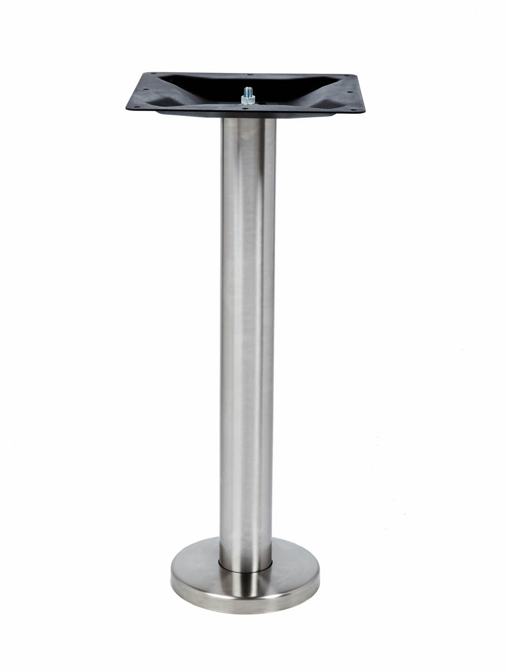 ROVER Floor Bolt Down Table Leg, BEST SELLER, 3″ Round Stainless Steel Column, Large Top Plate